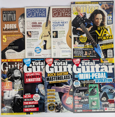Guitar Magazines x 8 Acoustic Australia Total John Lennon Queen Foo Fighters