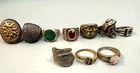 10 Sterling Silver, Vintage ring lot, sizes 6-10,  89.5 gr