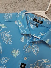 NEW Bad Birdie Polo Shirt Men Extra Large Performance Toucan Floral Golf XL NWOT