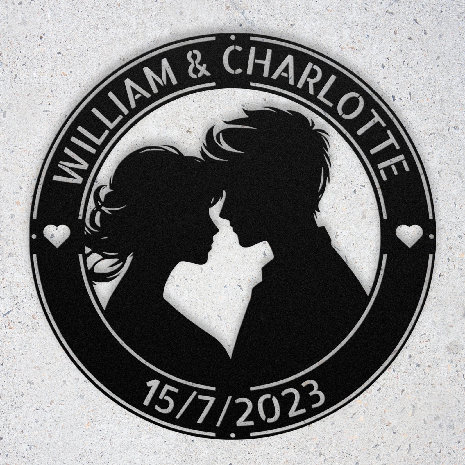 Custom Couple Metal Art Sign Personalized Home Decor Anniversary Wedding Gift