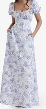 House Of CB Felizia Floral Puff Sleeve Maxi Dress NWOT