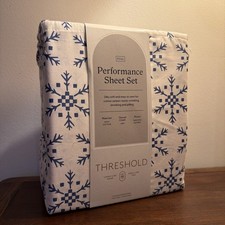Threshold Ivory Blue Snowflake Full Sheet Set Target New