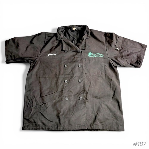 Dickies Chef Coat Jacket Black Medium Double Breasted Gordon Restaurant