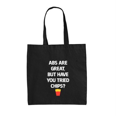 Abs sind großartig, aber haben Sie Chips ausprobiert? - Canvas Tragetasche - lustiges Essen Übung