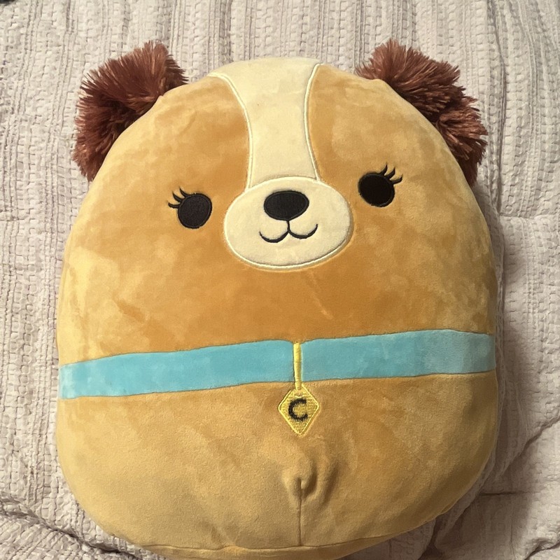 Disney Plush Bear Stuffed Animal Tan/Brown w Blue Collar, LARGE   14 inch (2018)