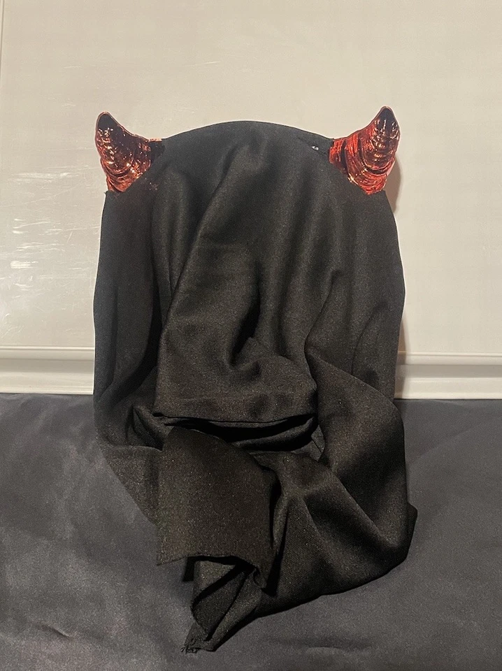 Halloween Costume Evil Red Devil Face Mask Shiny, Plastic Costume Accessory New - Image 4 of 4