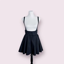 For Love & Lemons Landon Mini Dress Black Pinafore Open Back Women’s Size Medium