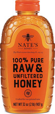 Nate'S 100 Pure, Raw Unfiltered Honey - 32Oz. Squeeze Bottle