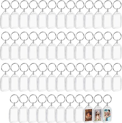 50x35mm 35x24mm Insert Clear Blank Acrylic Plastic Photo Keyrings