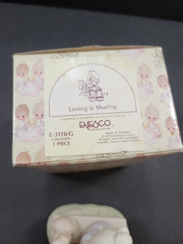 Precious Moments Figurine 1979 Loving is Sharing E-3110/G Boxed Jonathan & David - Picture 5 of 12