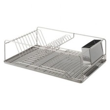Classic Stainless Steel Dish Drainer with Cutlery Stand and Drip Tray