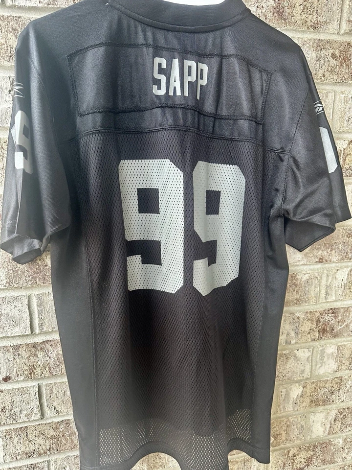Camiseta deportiva Reebok Warren Sapp Oakland Raiders de equipo NFL juvenil/niño pequeño grande Foto 2 de 2
