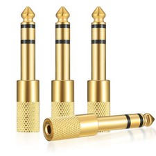 4Pcs 6.35mm 1/4 Inch Male to 3.5mm 1/8 Inch Female Stereo Headphone Adapter Jack