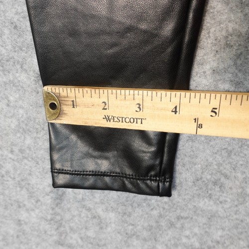 Leather Legging Womens XS Black Crop Stretch Yoga Gym Faux SWS ESSENTIALS - Picture 7 of 13