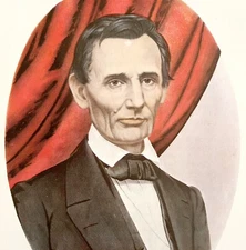 Abraham Lincoln Portrait 1955 Currier & Ives Color Plate Antique Print DWEE36