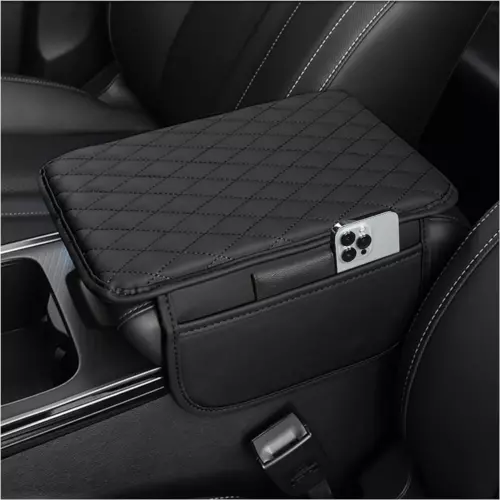 Car Armrest Pad Center Console Box Cover Leather Protector Cushion Accessories - Picture 6 of 14
