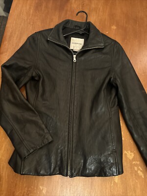 ANDREW MARC Additions Black Butter Soft Lined Fitted Leather