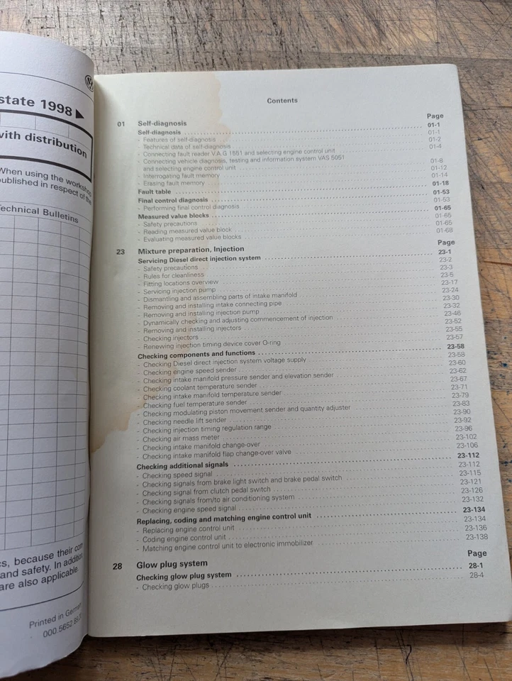 VAG Service VW Caddy  & Polo Classic/Estate Direct Injection & Glow Plug System  - Image 2 of 4