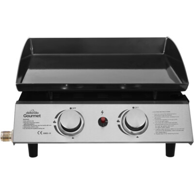 2 Brenner Tragbarer Flat Top Plancha Grill - Edelstahl Smash Burger Camping