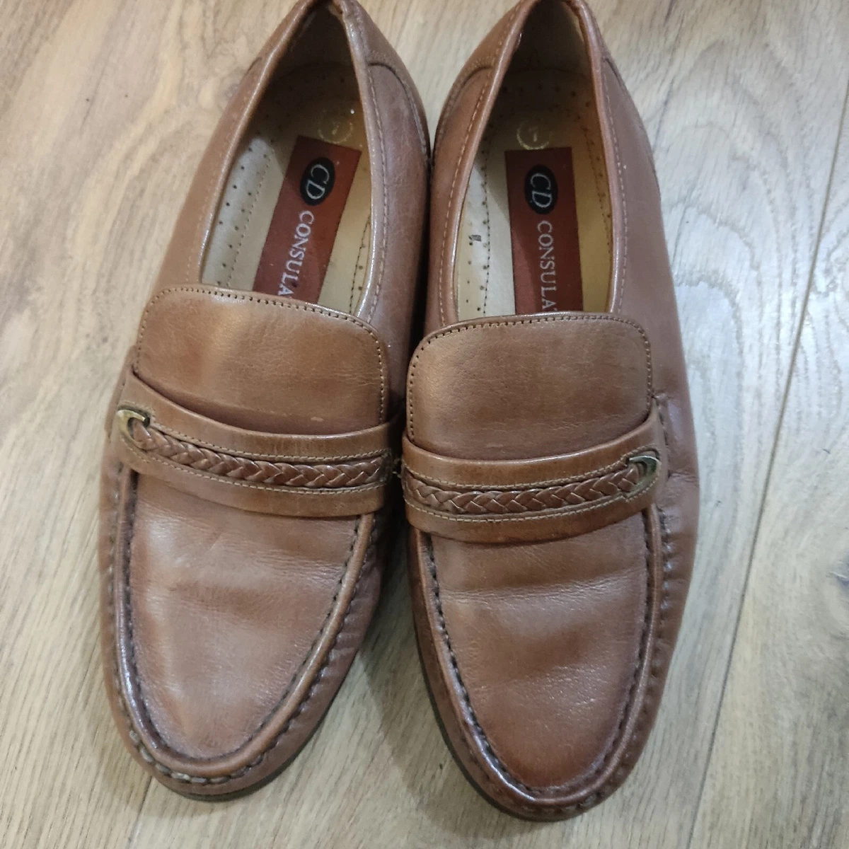 All leather shop slip on shoes