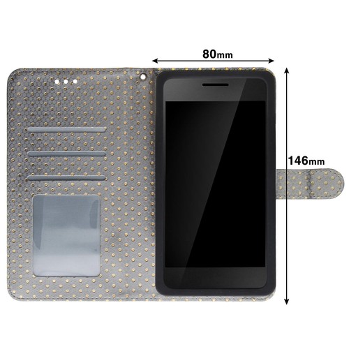 Case Smartphone Universal Cover Portfolio Case Cover XXL Argent Holder + Mirror - Picture 3 of 5
