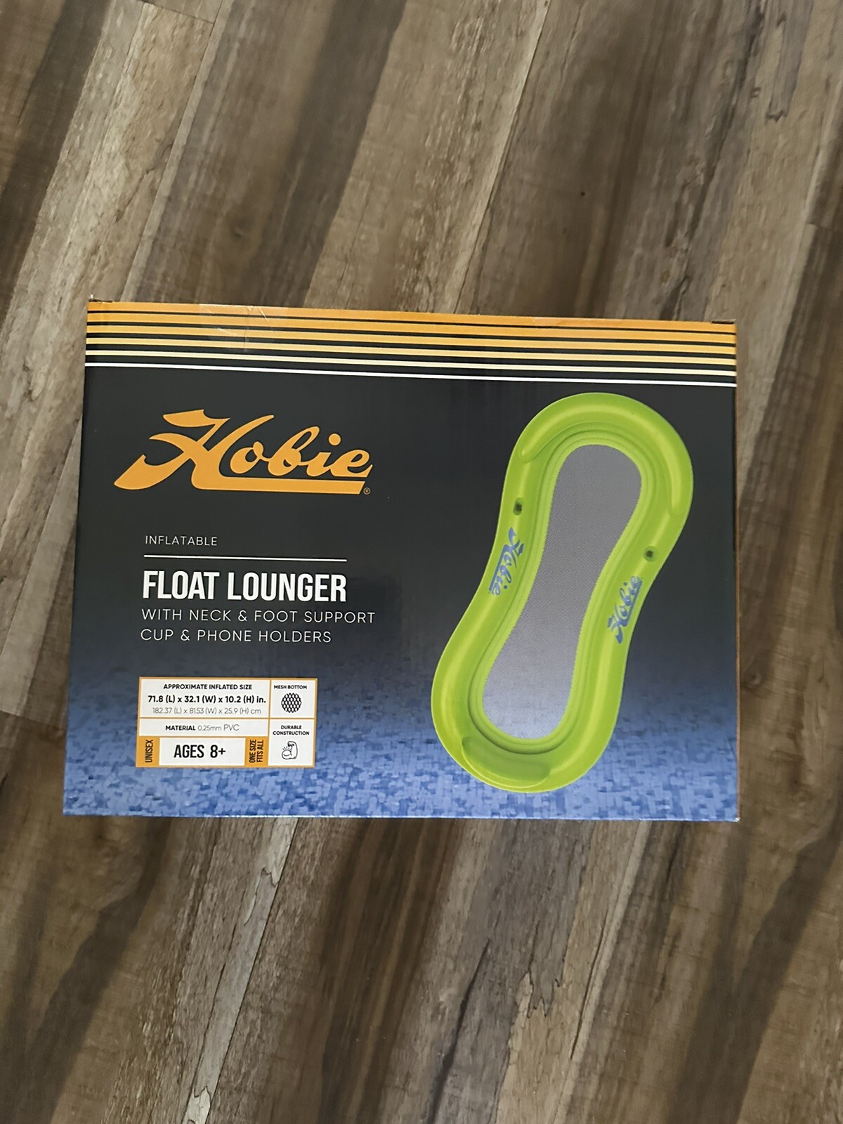 Hobie Inflatable Float Lounger w/Neck/Foot/Cup/Phone Support