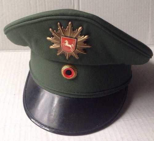 GREEN CAP HAT BRASS BADGE SIZE 