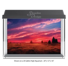 Colorful Red Sunset Sky Polyester Fish Tank Glass Backdrop Aquarium Background