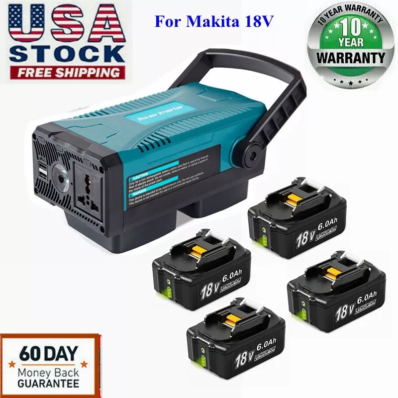 NEW 6.0Ah battery/Charger/150W Power Inverter for Makita 18V DC to 110V AC