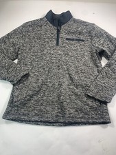 Eddie Bauer Sweater Mens Medium Long Sleeve 1/4 Zip Pullover Outdoor Gray