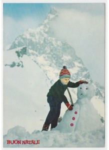 Auguri Di Natale Anni 60.Buon Natale Foto Cartolina Auguri Anni 60 Bambino Pupazzo Di Neve Montagna Ebay