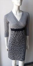 MARELLA di MAX MARA Abito 36 38 Grigio Nero 50% Lana Leopardo Motivo Animale