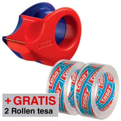 tesa Klebefilmabroller Mini-Abroller +  2 Rollen tesafilm kristall Promo