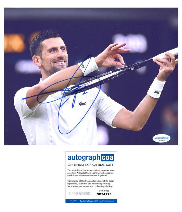 Novak Djokovic AUTOGRAPH Signed Tennis Champion Autographed 8x10 Photo ...