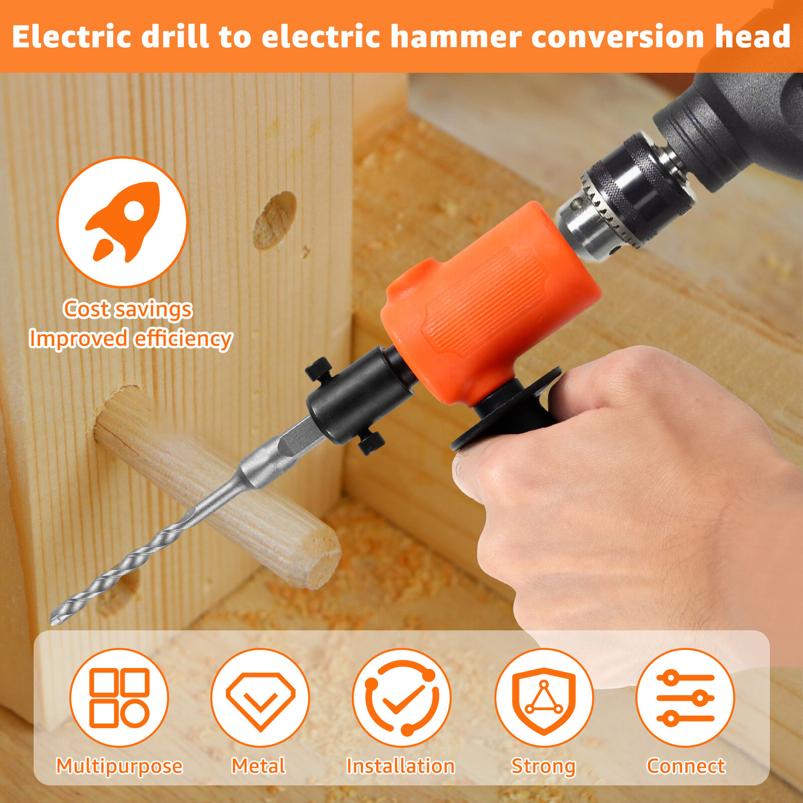 Electric Drill To Electric Hammer Adapter with Handle Laborsaving Power Tool eBay