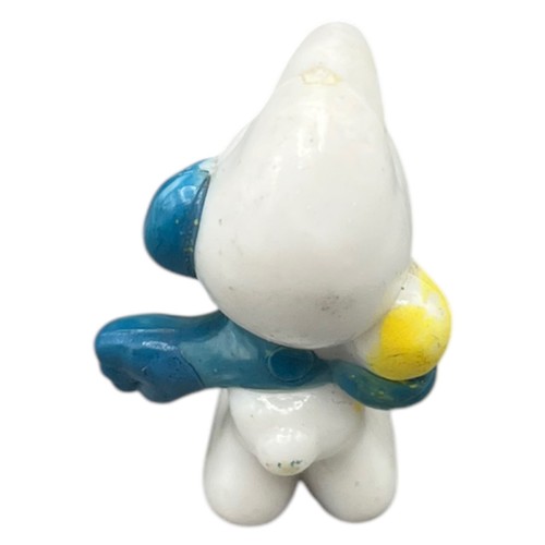Figurine Schtroumpf Schtroumpf Sur Oeuf avec écouteur 1983 les usine Schtroumpfs Points sur le visage Rare