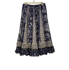 Floral Broomstick Maxi Tiered Patchwork The Great American Square Dance Skirt S