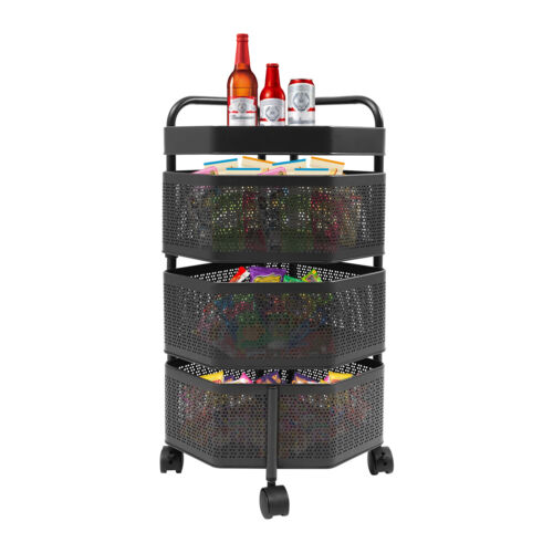Kitchen Rotary Storage Rack 3-layer Detachable Basket Storage Rack For Fruit New - Picture 12 of 21