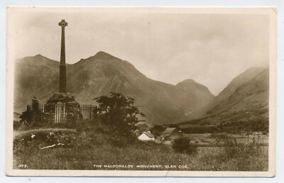 The Macdonald Monument Glencoe Schottland Vintage Echtfoto Postkarte D11