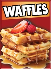 Waffles Decal Window Sticker Food Truck Concession Vinyl Sign Breakfast Poster