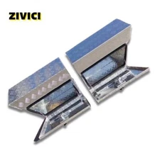 30"x10"x16" Pair Aluminium Toolbox Under Tray Ute Trailer Truck UnderBody Lock