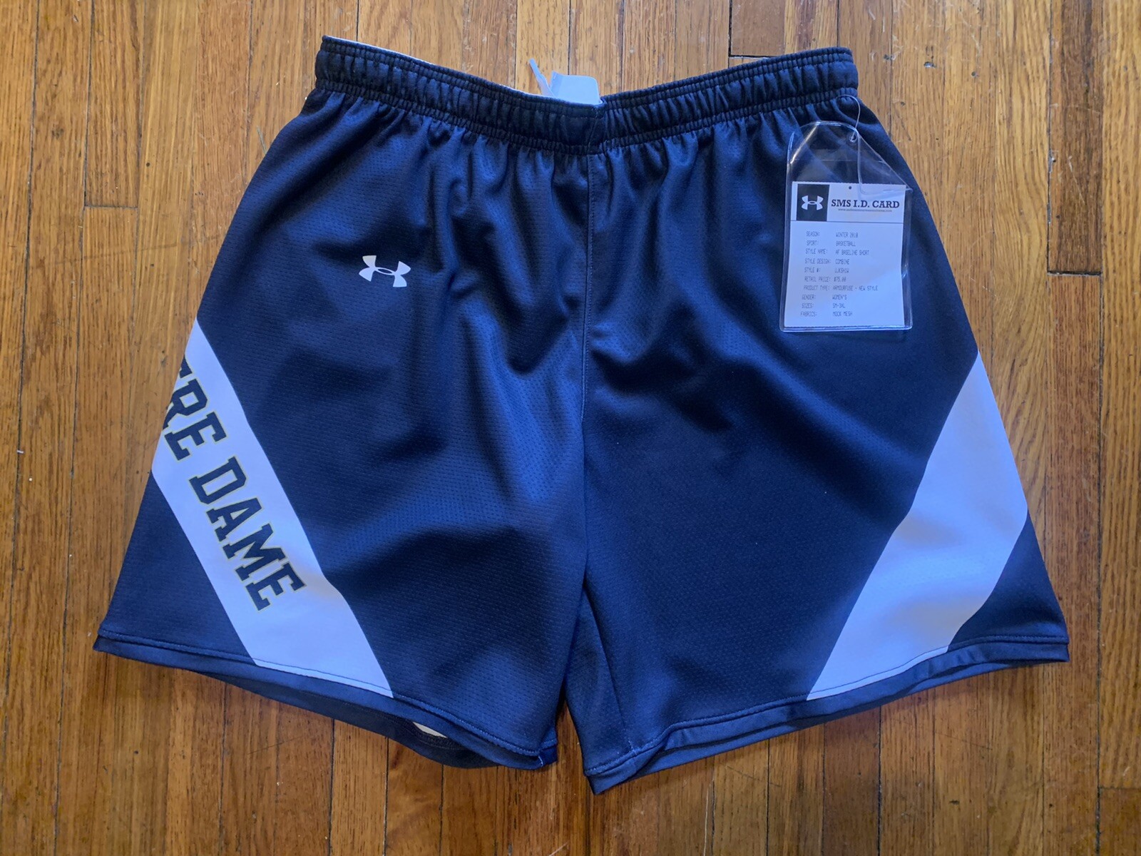 NWT 2018 TEAM ISSUED NOTRE DAME WOMENS BASKETBALL UNDER ARMOUR Shorts LARGE