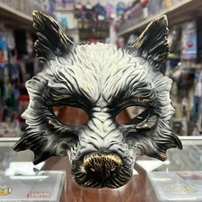 Wolf Mask Half Unisex Halloween Party Masquerade Mask White Gold Black