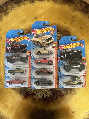 Hot Wheels 2020 HW Hot Trucks Lot Of 9 All Different Models Ford Datsun Chevy