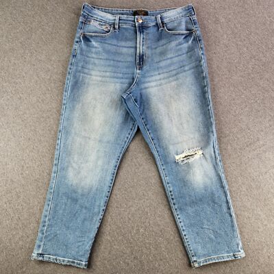 Rachel Roy Jeans Women's Size 14 Blue Medium Wash Distressed (see pics) Stretch