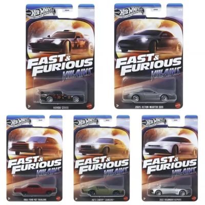 Fast & Furious Villains - Complete 5 Car Set - 2025 Hot Wheels