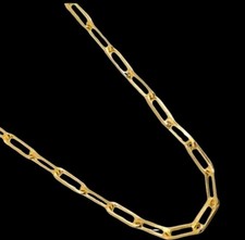 18k Italian Gold Filled Bonded Paper Clip Chain 3.8mm, 22 Inch