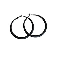 Colorful Matte Hoop Earrings 80s Hoop Earring Retro Earrings Neon black