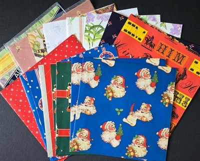 Lot 20 Misc Vintage Wrapping Paper Sheets Retro 80 s & 90 s Floral Christmas