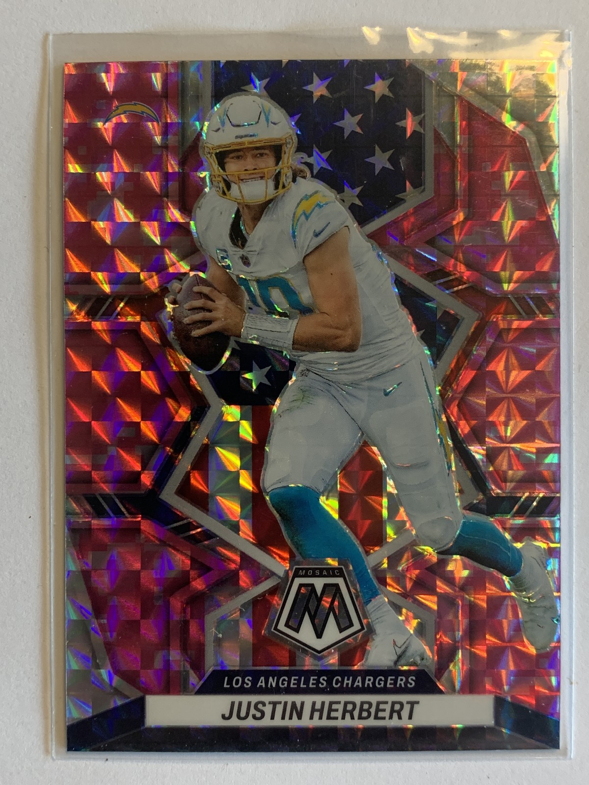 Justin Herbert - 2022 Panini Mosaic Football #254 - Mosaic Camo Pink